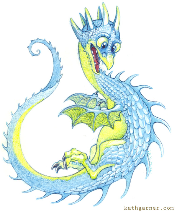 Blue and yellow dragon